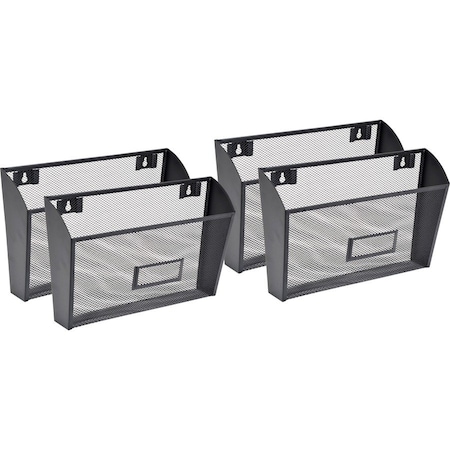 Lorell Wall Pockets, Ltr, 12-5/8"x4-3/4"x6-5/8", 4/CT, Black Mesh 4PK LLR84144CT